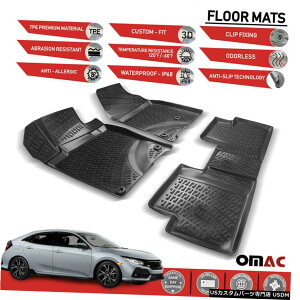 Floor Mat tA}bgCi[ubN3D[htBbgz_VrbNXnb`obN2016-2020 Floor Mats Liner Black 3D Molded Fits Honda Civic X Hatchback 2016-2020