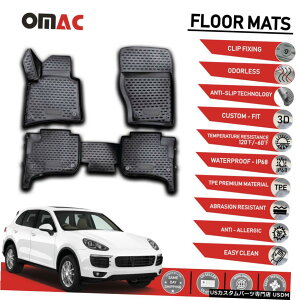 Floor Mat tA}bgCi[3D[hubNZbg̓|VFJCG2011-2018ɓK Floor Mats Liner 3D Molded Black Set Fits Porsche Cayenne 2011-2018