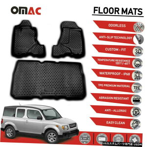 Floor Mat z_Gg2003-2011ptA}bgCi[3D[hubNtBbg Floor Mats Liner 3D Molded Black Fits for Honda Element 2003-2011