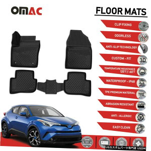 Floor Mat tA}bgCi[3D[hubN̓g^C-HR2018-2020ɓK Floor Mats Liner 3D Molded Black Fits Toyota C-HR 2018-2020