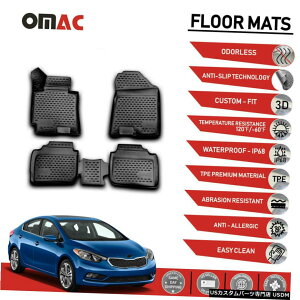 Floor Mat tA}bgCi[3D[hubNtBbgNtHeZ_2014-2018 Floor Mats Liner 3D Molded Black Fits for Kia Forte Sedan 2014-2018