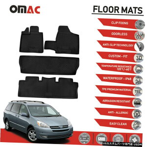 Floor Mat g^VGi2003-2010ptA}bgCi[3D[htBbgZbg Floor Mats Liner 3D Molded Fits Set for Toyota Sienna 2003-2010