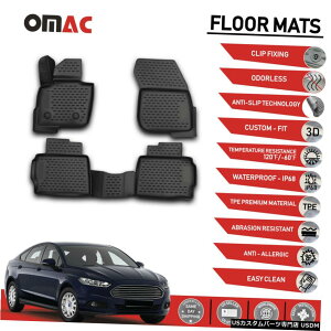 Floor Mat �t�H�[�h�t���[�W�����Z�_��2017-2020�p�t���A�}�b�g���C�i�[3D���[���h�u���b�N Floor Mats Liner 3D Molded Black for Ford Fusion Sedan 2017-2020 �y���s�A���i�z