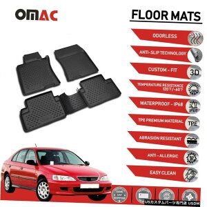 Floor Mat z_AR[hZ_2003-2007ptA}bgCi[3D[hubNtBbg Floor Mats Liner 3D Molded Black Fits for Honda Accord Sedan 2003-2007