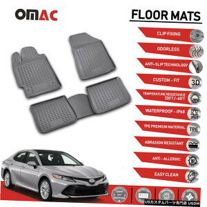 Floor Mat �g���^�J����2007-2011�p�t���A�}�b�g���C�i�[3D���[���h�u���b�N�O���[�Z�b�g Floor Mats Liner 3D Molded Black Grey Set for Toyota Camry 2007-2011 �y���s�A���i�z
