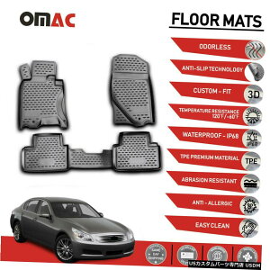 Floor Mat tA}bgCi[3D[hubNZbg̓CtBjeBG352007-2013ɓK Floor Mats Liner 3D Molded Black Set Fits Infiniti G35 2007-2013