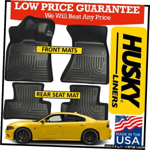 Floor Mat nXL[EFU[r[^[tg/AtA}bg2011-2020_bW`[W[AWDubNɓK Husky Weatherbeater Front/Rear Floor Mats fit 2011-2020 Dodge Charger AWD BLACK