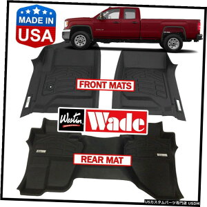 Floor Mat Westin WadeSure-Fit�J�X�^�����`2014-18GMC�V�G���_�u���L���u�t���A�}�b�g Westin Wade Sure-Fit Custom Molded 2014-18 GMC Sierra Double Cab Floor Mats �y���s�A���i�z