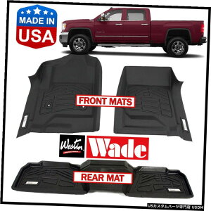 Floor Mat Westin WadeSure-Fit�J�X�^�����`2014-18GMC�V�G���N���[�L���u�t���A�}�b�gBLACK Westin Wade Sure-Fit Custom Molded 2014-18 GMC Sierra Crew Cab Floor Mats BLACK �y���s�A���i�z
