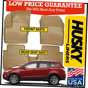 Floor Mat nXL[Ci[EFU[r[^[2013-2019tH[hGXP[vtgAtA}bgZbgTAN Husky Liners Weatherbeater 2013-2019 Ford Escape Front  Rear Floor Mats Set TAN