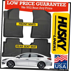 Floor Mat nXL[EFU[r[^[tA}bgubNtBbg2015-2019q_C\i^/NIveB} Husky Weatherbeater Floor Mats BLACK fit 2015-2019 Hyundai Sonata / Kia Optima