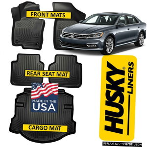 Floor Mat nXL[tg/AtA}bgAJ[S}bgtBbg2012-2019tHNX[QpT[g Husky Front/Rear Floor Mats  Rear Cargo Mat fit 2012-2019 Volkswagen Passat