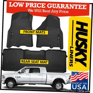 Floor Mat nXL[Ci[EFU[r[^[tA}bg2010-2018_bW25003500KLuɓK Husky Liners Weatherbeater Floor Mats fit 2010-2018 Dodge Ram 2500 3500 Mega Cab
