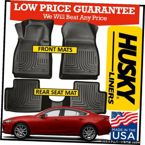 Floor Mat nXL[Ci[EFU[r[^[tgAtA}bgBLACK2014-2020}c_6ɓK Husky Liners Weatherbeaters Front  Rear Floor Mats BLACK fits 2014-2020 Mazda 6