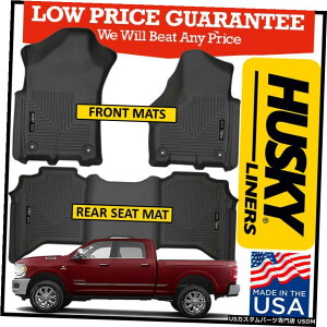 Floor Mat nXL[Ci[EFU[r[^[tA}bgZbgtBbg2019-2020_bW2500N[Lu Husky Liners Weatherbeater Floor Mats Set fit 2019-2020 Dodge Ram 2500 Crew Cab