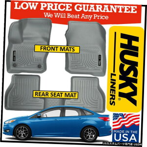 Floor Mat nXL[EFU[r[^[2016-2018tH[htH[JXtgуAtA}bgO[ Husky Weatherbeater 2016-2018 Ford Focus Front and Rear Floor Mats GRAY