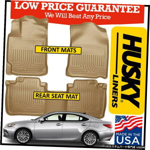 Floor Mat �n�X�L�[���C�i�[�E�F�U�[�r�[�^�[�t���A�}�b�g��2013-2017���N�T�XES350 / ES300h TAN�ɓK�� Husky Liners Weatherbeater Floor Mats fit 2013-2017 Lexus ES350/ES300h TAN �y���s�A���i�z