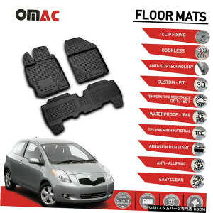Floor Mat tA}bgCi[3D[hubNZbg̓g^X2007-2011ɓK Floor Mats Liner 3D Molded Black Set Fits Toyota Yaris 2007-2011