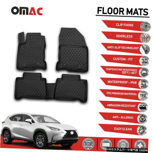 Floor Mat フロアマットライナー3DモールドブラックセットはレクサスNX200t2015-2020に適合 Floor Mats Liner 3D Molded Black Set Fits Lexus NX200t 2015-2020