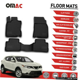 Floor Mat フロアマットライナー3Dモールドブラック4個日産ローグスポーツ2017-2020 Floor Mats Liner 3D Molded Black 4 Pcs. For Nissan Rogue Sport 2017-2020