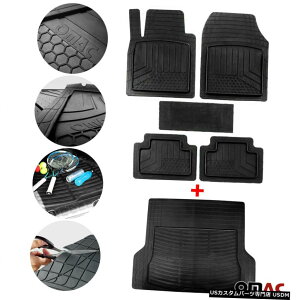 Floor Mat Kia Seltos 2020-2021�p�h�����o�[3D���`�t���A�}�b�g�J�[�S���C�i�[�Z�b�g Waterproof Rubber 3D Molded Floor Mats Cargo Liner Set For Kia Seltos 2020-2021 �y���s�A���i�z