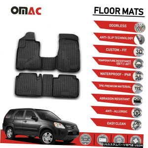 Floor Mat z_CR-V2002-2006ptA}bgCi[3D[hubNtBbg Floor Mats Liner 3D Molded Black Fits for Honda CR-V 2002-2006