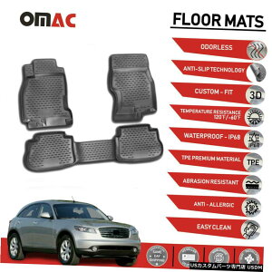 Floor Mat �t���A�}�b�g���C�i�[3D���[���h�u���b�N�Z�b�g�̓C���t�B�j�e�BFX352003-2008�ɓK�� Floor Mats Liner 3D Molded Black Set Fits for Infiniti FX35 2003-2008 �y���s�A���i�z