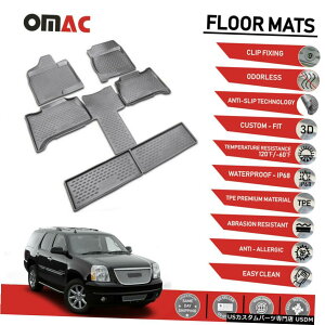 Floor Mat GMC���[�R��7�V�[�g���f��2007-2014 Floor Mats Liner 3D Molded Gray For GMC Yukon 7 Seats Models 2007-2014 �y���s�A���i�z