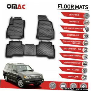 Floor Mat tA}bgCi[3D[hubN4NTXLX4701998-2007 Floor Mats Liner 3D Molded Black 4 pcs. For Lexus LX470 1998-2007