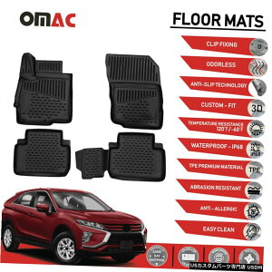 Floor Mat tA}bgCi[3D[hubNtBbgOHGNvXNX2018-2020 Floor Mats Liner 3D Molded Black Fits for Mitsubishi Eclipse Cross 2018-2020