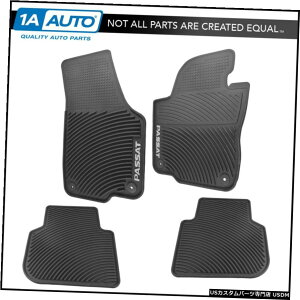 Floor Mat OEM���`�u���b�N���o�[�S�V��^�����X�^�[�t���A�}�b�g�L�b�gVW�p�T�[�g�p4�Z�b�g OEM Molded Black Rubber All Weather Monster Floor Mat Kit Set of 4 for VW Passat �y���s�A���i�z