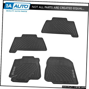 Floor Mat OEM 4�s�[�X�I�[���E�F�U�[�t���A�}�b�g�t�����g�����A�Z�b�g�g���^Rav4�p���`�S�� OEM 4 Piece All Weather Floor Mat Front  Rear Set Molded Rubber for Toyota Rav4