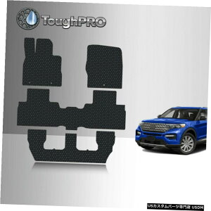 Floor Mat ToughPRO�t���A�}�b�g+�t�H�[�h�G�N�X�v���[���[�p3��ڃu���b�N2��ڃx���`2020-2021 ToughPRO Floor Mats + 3rd Row Black For Ford Explorer 2nd Row Bench 2020-2021