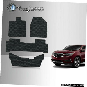 Floor Mat ToughPROtA}bg+ALMDXI[EFU[2014-20203ڃubN ToughPRO Floor Mats + 3rd Row BLACK For Acura MDX All Weather 2014-2020