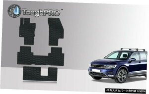 Floor Mat ToughPROtA}bg+ VWeBOA7V[^[I[EFU[2018-2021p3ڃubN ToughPRO Floor Mats + 3rd Row Black For VW Tiguan 7 Seater All Weather 2018-2021