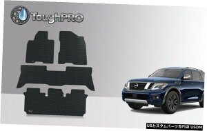 Floor Mat ToughPROtA}bg+3ڃubNYA}[_2ڃR\[Ȃ2006-2015 ToughPRO Floor Mat +3rd Row Black For Nissan Armada 2nd Row No Console 2006-2015