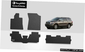 Floor Mat ToughPROフロアマット+3列目ブラックトヨタセコイア2列目W /コンソール2008-2021 ToughPRO Floor Mats+3rd Row Black For Toyota Sequoia 2nd Row W/Console 2008-2021