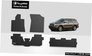 Floor Mat ToughPROtA}bg+3ڃubNg^ZRCA2W /R\[2008-2021 ToughPRO Floor Mats+3rd Row Black For Toyota Sequoia 2nd Row W/Console 2008-2021