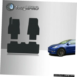 Floor Mat 2020-2021�e�X�����f��Y�p�t�H�[�}���X5�V�[�^�[�t���A�}�b�g�pToughPRO�u���b�N���o�[ ToughPRO Black Rubber For 2020-2021 Tesla Model Y Performance 5 Seater Floor Mat �y���s�A���i�z