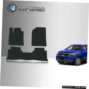 Floor Mat ToughPRO�t���A�}�b�g�u���b�NKIA�Z���g�X3�s�[�X�I�[���E�F�U�[2020-2021 ToughPRO Floor Mats Black For KIA Seltos 3 Piece All Weather 2020-2021 �y���s�A���i�z