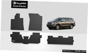Floor Mat ToughPROtA}bg+3ڃubNg^ZRCA2NoConsole2008-2021 ToughPRO Floor Mats+3rd Row Black For Toyota Sequoia 2nd Row NoConsole 2008-2021