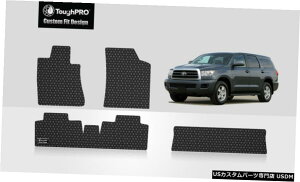 Floor Mat ToughPROtA}bg+g^ZRCAI[EFU[2001-2007 ToughPRO Floor Mats + 3rd Row Black For Toyota Sequoia All Weather 2001-2007