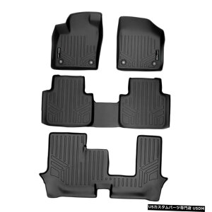 Floor Mat Smartliner�J�X�^���t���A�}�b�g3�񃉃C�i�[�u���b�N2018-2021�t�H���N�X���[�Q���A�g���X Smartliner Custom Floor Mats 3 Rows Liners Black For 2018-2021 Volkswagen Atlas �y���s�A���i�z