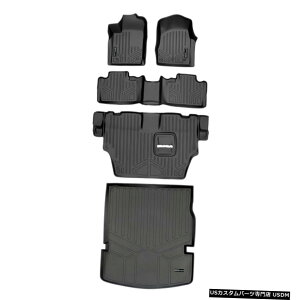Floor Mat Smartliner�t���A�}�b�g3��/ 2��ڂ̌��̃J�[�S���C�i�[�f�������S13-16�p�u���b�N Smartliner Floor Mats 3 Rows/Cargo Liner Behind 2nd Row Black For Durango 13-16 �y���s�A���i�z