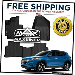 Floor Mat MaxLiner All Weather 1st��2nd Row Floor Mats Set BLACK For Hyundai Tucson 16-18 MaxLiner All Weather 1st  2nd Row Floor Mats Set BLACK For Hyundai Tucson 16-18 �y���s�A���i�z