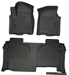 Floor Mat 2019-2020Vo[h/VG_upnXL[EFU[r[^[tA}bgCi[Zbg Husky WeatherBeater Floor Mats Liner Set for 2019-2020 Silverado/Sierra Double