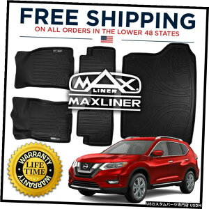 Floor Mat MaxLinerJX^1st2ndCargo Floor Mats Set BLACK For Nissan Rogue 2014-2020 MaxLiner Custom 1st 2nd  Cargo Floor Mats Set BLACK For Nissan Rogue 2014-2020