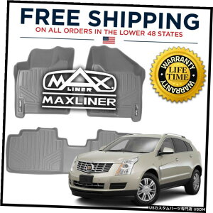 Floor Mat MAXFLOORMAT�t�����g���Z�J���h���[�t���A���C�i�[�}�b�g�O���[2010-2016�L���f���b�NSRX MAXFLOORMAT Front  Second Row Floor Liner Mats Grey for 2010-2016 Cadillac SRX �y���s�A���i�z