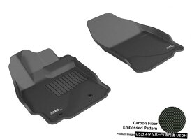 Floor Mat 2014- 2016年のScionTC R1KAGUカーボンパターンブラック全天候型フロアマット For 2014-2016 Scion TC R1 KAGU Carbon Pattern Black All Weather Floor Mat