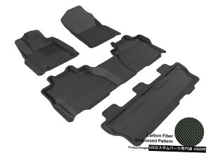 Floor Mat 2008-2011g^ZRCAR1R2 R3J[{p^[ubNSV^tA}bg For 2008-2011 Toyota Sequoia R1 R2 R3 Carbon Pattern Black All Weather Floor Mat